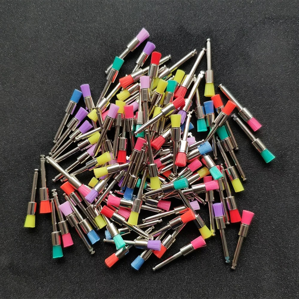100pcs Dental Materials Prophy Prophylaxis Brush Colour White Nylon