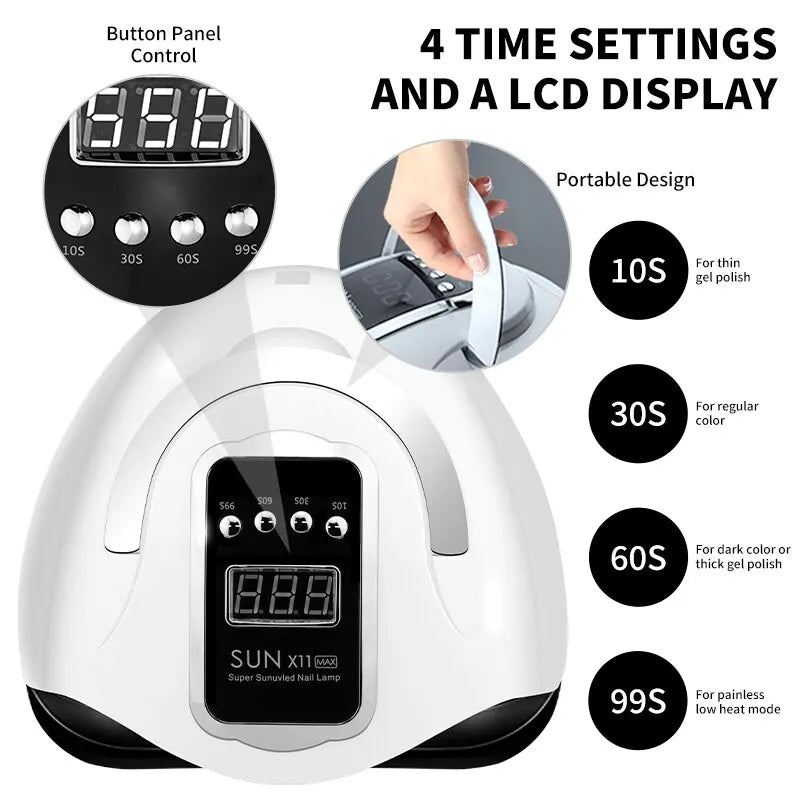 SUN X11 MAX Professional Nail Drying Lamp for Manicure 280W Nails Gel