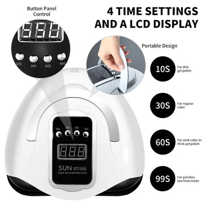 SUN X11 MAX Professional Nail Drying Lamp for Manicure 280W Nails Gel