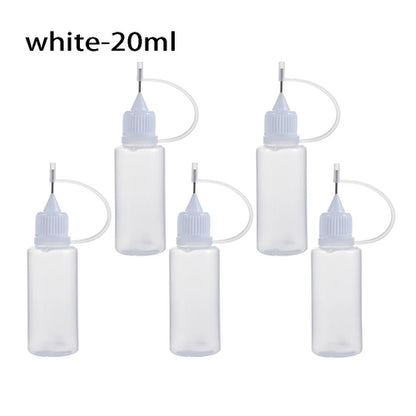 5pcs/set 5/10/20/30/50/100ML Needle Tip Glue Applicator Bottle for
