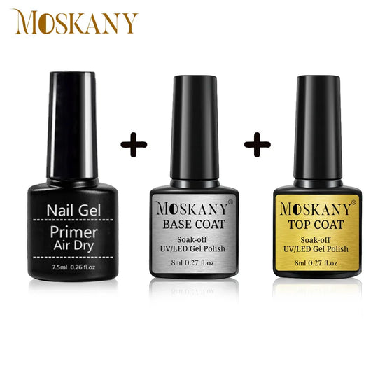 15Ml Acrylic No-acid Primer Nail Art Set With Base Coat And Top Coat