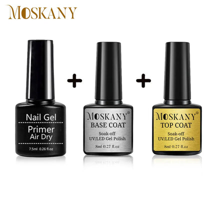 15Ml Acrylic No-acid Primer Nail Art Set With Base Coat And Top Coat