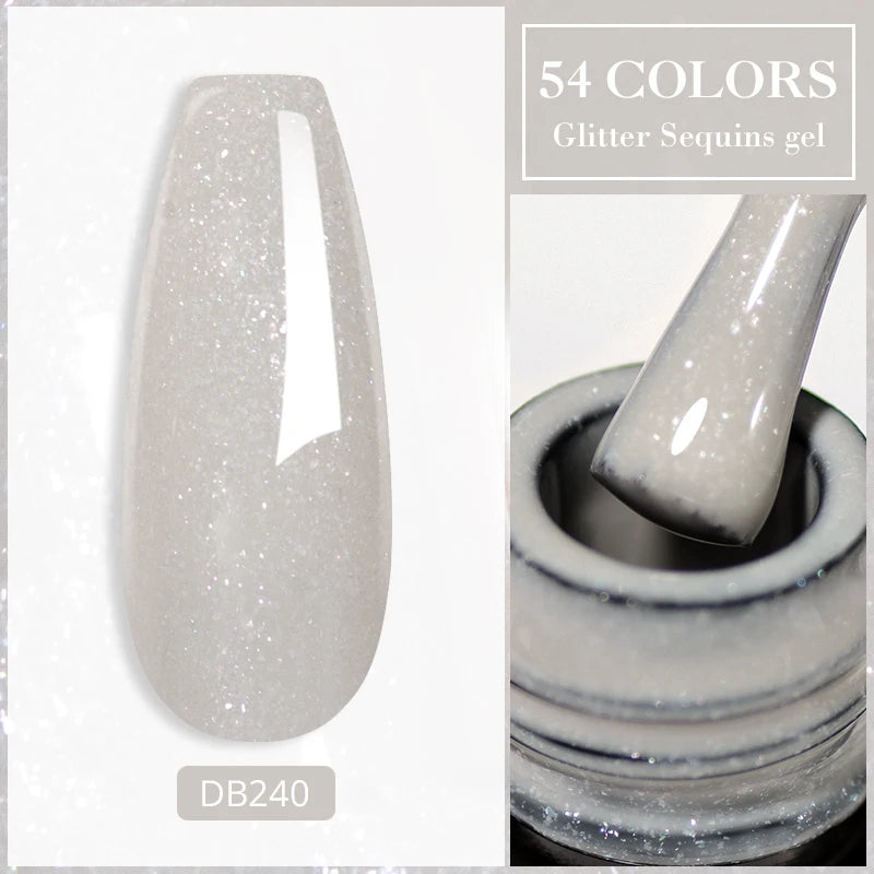 6ml Glitter Gel Nail Polish Sparkling Nail Art  UV Gel Colorful