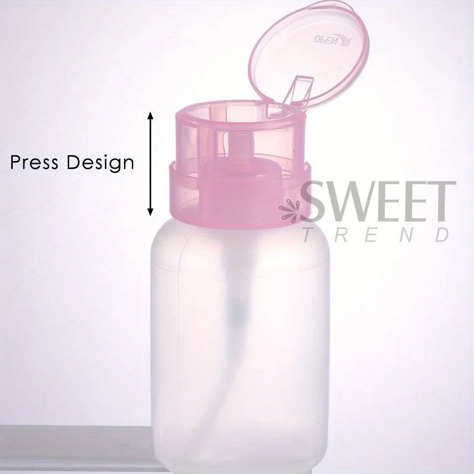 100/200ml Empty Press Pump Dispenser Plastic Lockable Leak-proof Nails