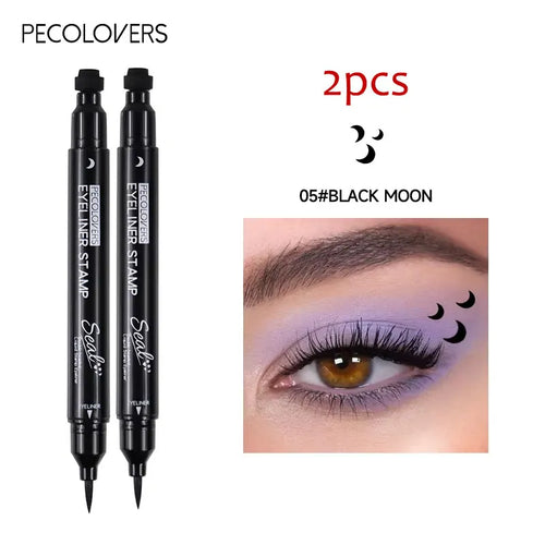 Star Liquid Eyeliner Black Moon Stamp Eye Liner Pencil 2 in 1