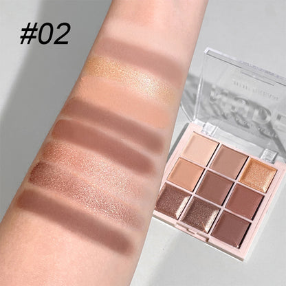 JUJU DREAM 9-Color Eyeshadow Palette, Matte & Shimmer Finish, Soft