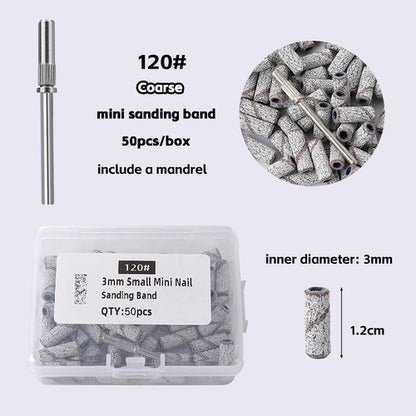 3mm Nail Sanding Bands-80/120/180/240 Grit Mini Nail Drill Bit