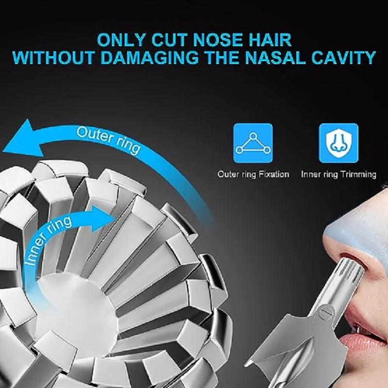 1 set Nose Hair Trimmer for Men Stainless Steel Manual Shaver Suitable