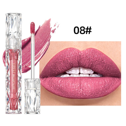 QIBEST Waterproof Diamond Shimmer Glitter Lipgloss Matte Liquid