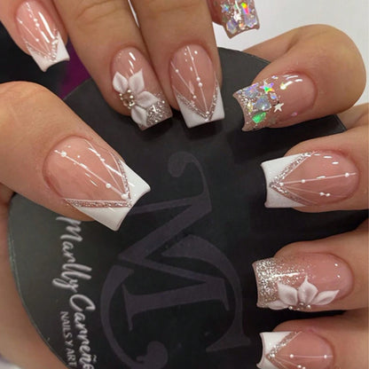 24PCS/ brown ballet-shaped fake nails instantly upgrade your look with