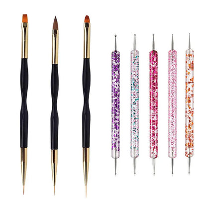 5/20Pcs Nail Art Brush Design Tip Painting Drawing Carving Dotting Pen