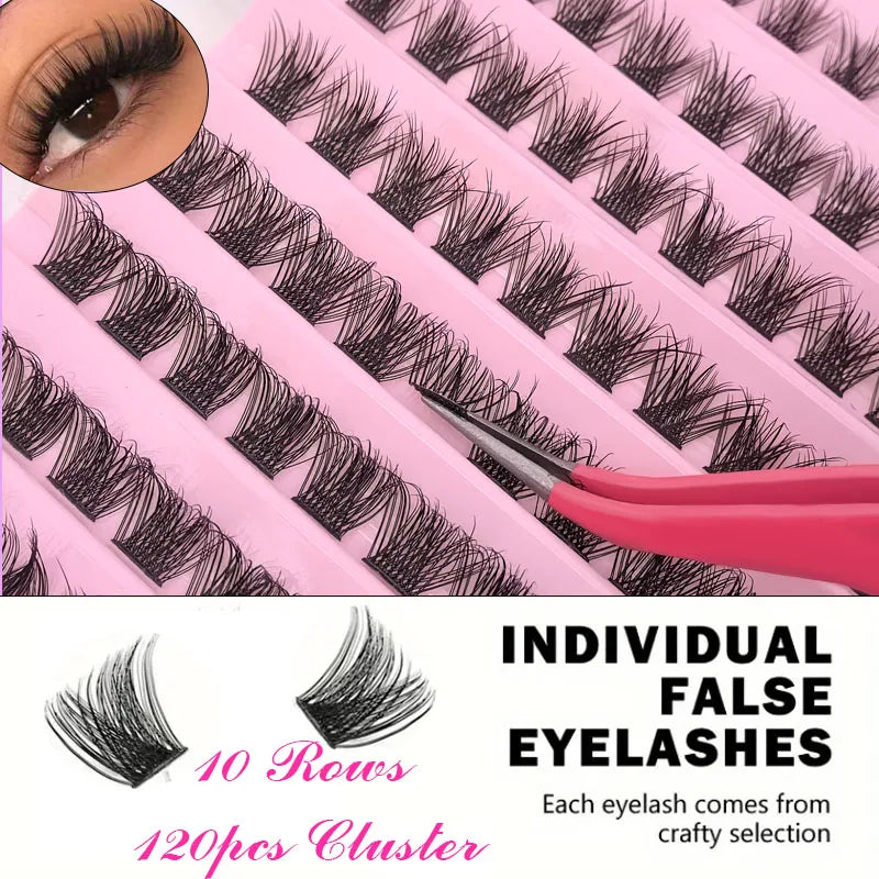 DIY Eyelash Extension Kit Individual Lashes Cluster Mix Lash Clusters