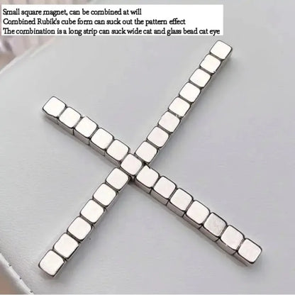 27pcs Cat Eye Magnet Cube for Nails Strong Magnetic Square Stick 9D/5D