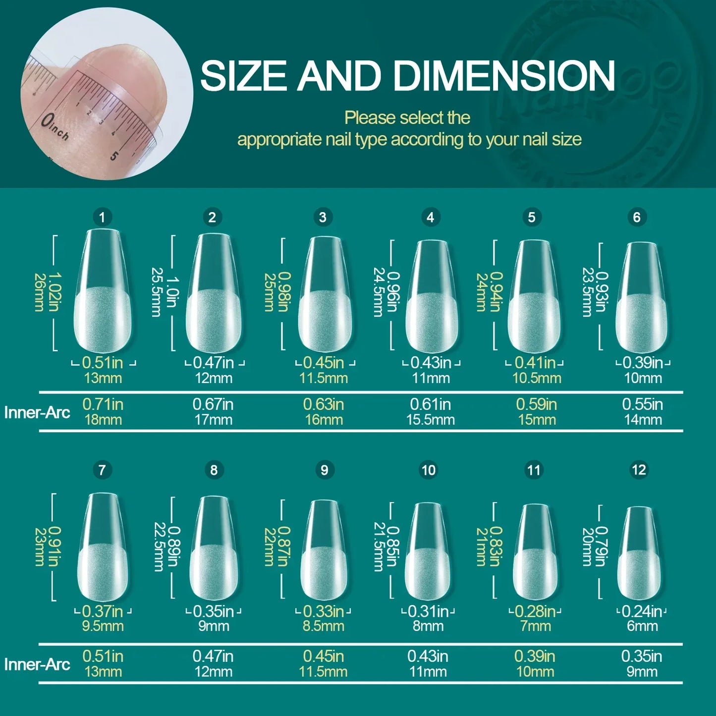 Nailpop 120pcs/box Gel X Nail Tips Medium Short Shape