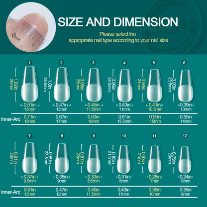 Nailpop 120pcs/box Gel X Nail Tips Medium Short Shape