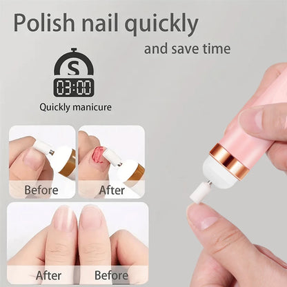 YIKOOLIN Portable Nail File Care Set LED Light Adjustable 4 Speed with