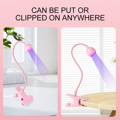 Nail LED UV Lamp for Drying Gel Nails Polish Clip-On Flexible Desk