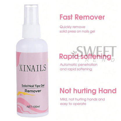 100ml False Nail Tips Solid Adhesives Gel Remover Nail Liquid Easy To