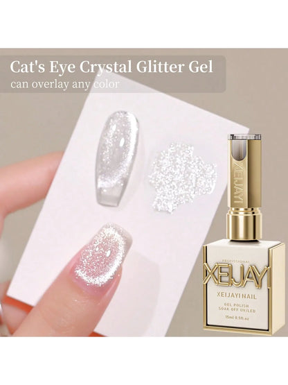15ml Universal Silver Cat Eye Gel Polish. Glittery, Magnetic. Needs