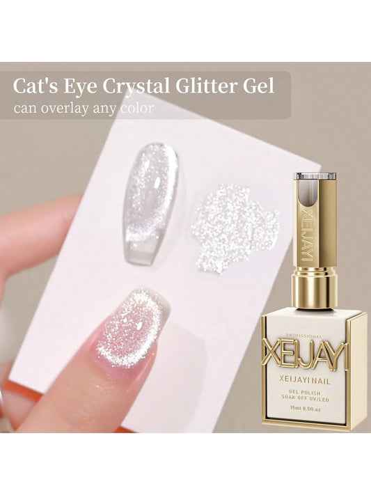 15ml Universal Silver Cat Eye Gel Polish. Glittery, Magnetic. Needs