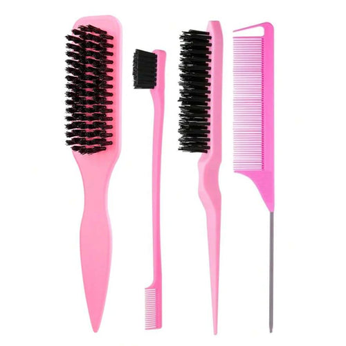 Boar Bristle Slick Back Hair Brush for Sleek Ponytail Bun & Smoothing