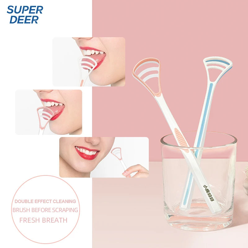 Super Deer Silicone Tongue Scraper 1Pcs Macaron Color Tonger Brush
