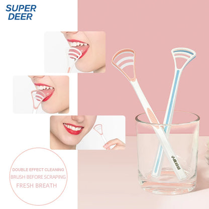 Super Deer Silicone Tongue Scraper 1Pcs Macaron Color Tonger Brush