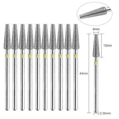 10Pcs Diamond Milling Cutter For Manicure Electric Nail Drill Bits