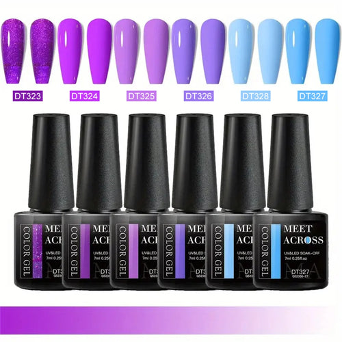 6pcs Gel Nail Polish Set HEMA Free 7ml Semi Permanent Soak Off UV Gel