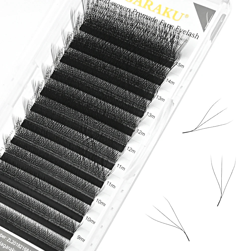 NAGARAKU 3D W Shape L LU Curl Premium Soft Light Natural Lashes Makeup