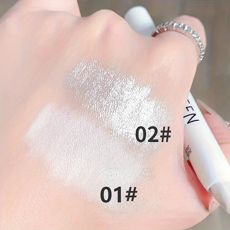 1pc Shimmering Highlight Stick, Glitter White Eyeshadow Pencil for