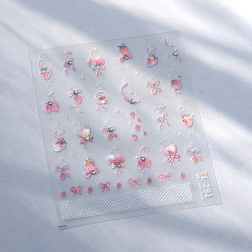 Pink Translucent Peach Jelly Texture 5D Soft Embossed Reliefs Self