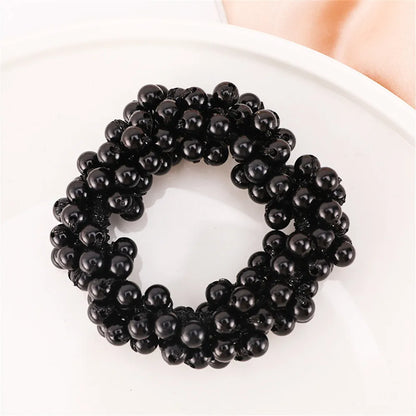 deanwangkt Girls Scrunchies Luxury Big Elegant White Pearl Hair Ties Beads Rubber Bands Ponytail Holders Hair Accessories Elastic Hair Band