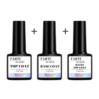 1pc/2pcs/3pcs 8Ml Functional Gel Nail Art Set with Base Coat and