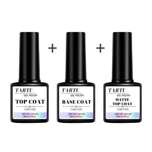 1pc/2pcs/3pcs 8Ml Functional Gel Nail Art Set with Base Coat and