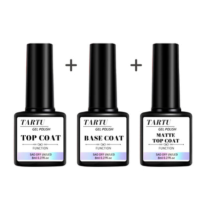 1pc/2pcs/3pcs 8Ml Functional Gel Nail Art Set with Base Coat and