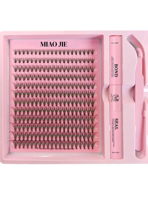 MAIOJIE DIY Clusters Lash Kit 8-16mm Mix Bond&Seal Tweezers Lash Set