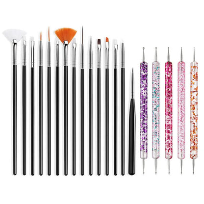 5/20Pcs Nail Art Brush Design Tip Painting Drawing Carving Dotting Pen
