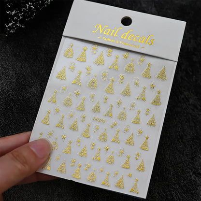 Winter Christmas Atmosphere Nail Stickers Snowman Snowflake Wapiti