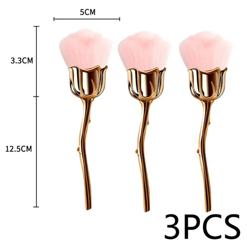 Pink Rose Soft Brush For Manicure Nail Art Dust Brush Nail Dust Brush