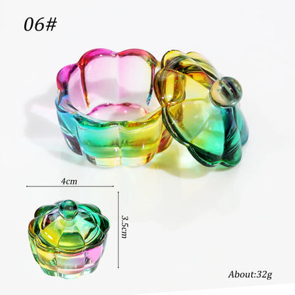 1pcs Pink Crystal Glass Dappen Dish Acrylic Powder Liquid Holder
