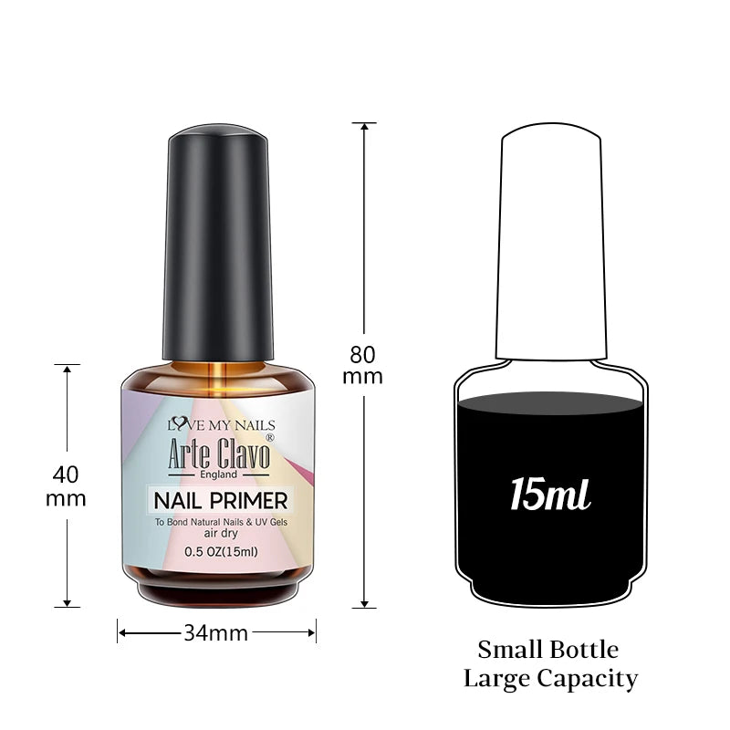 Arte Clavo 15ml Nail Primer Fast Air Dry Base Cleaning Agents UV Gel