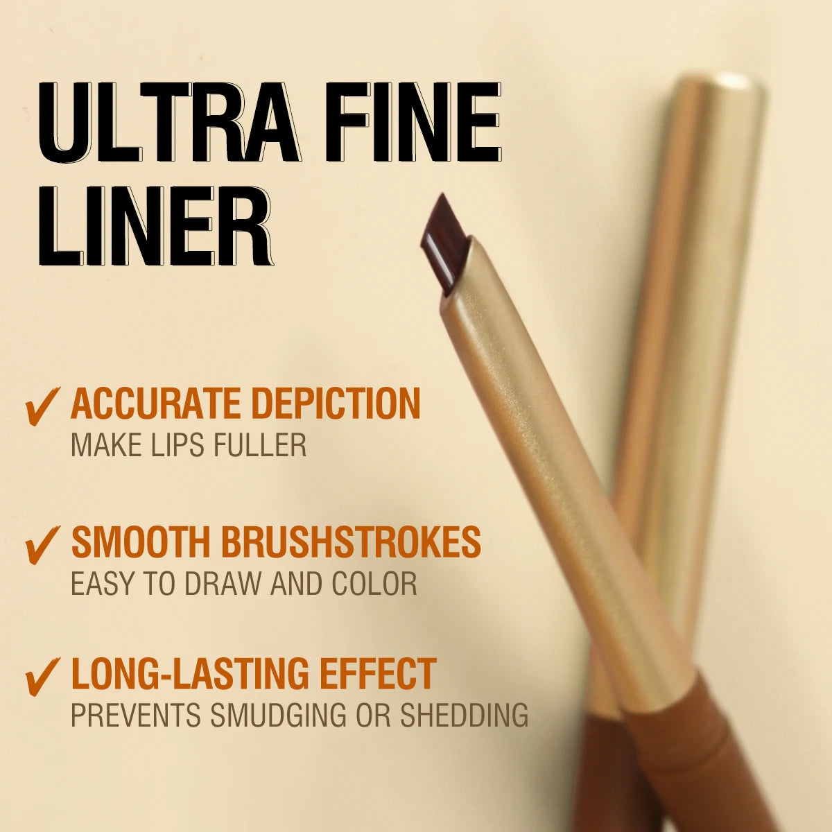 Matte 6-colors Lip Liner Pencil Bevel Design Nib Lip Contour Lipstick