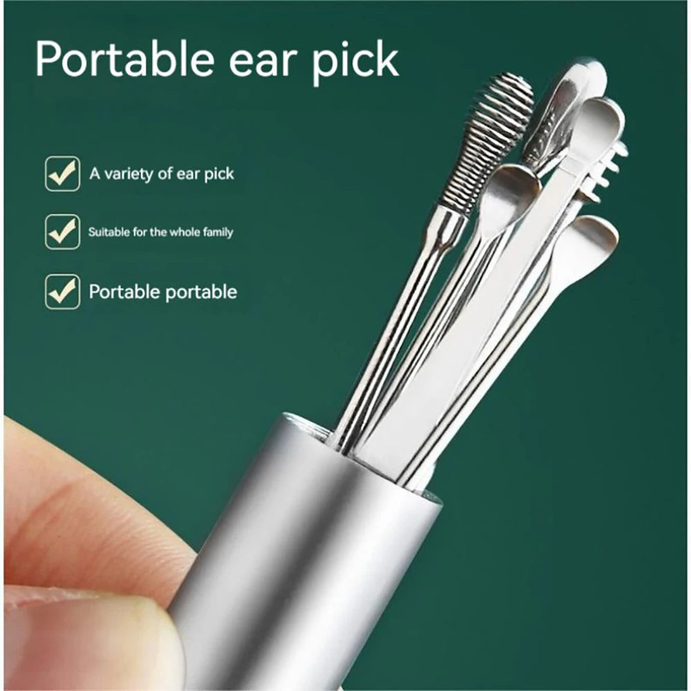 Ear Cleaner 6Pcs/Set Earpick Ear Wax Remover Ear Spoon Curette Ear