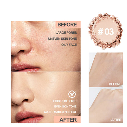 8 Color Matte Face Pressed Powder 24 Hours Oil Control Natural Setting