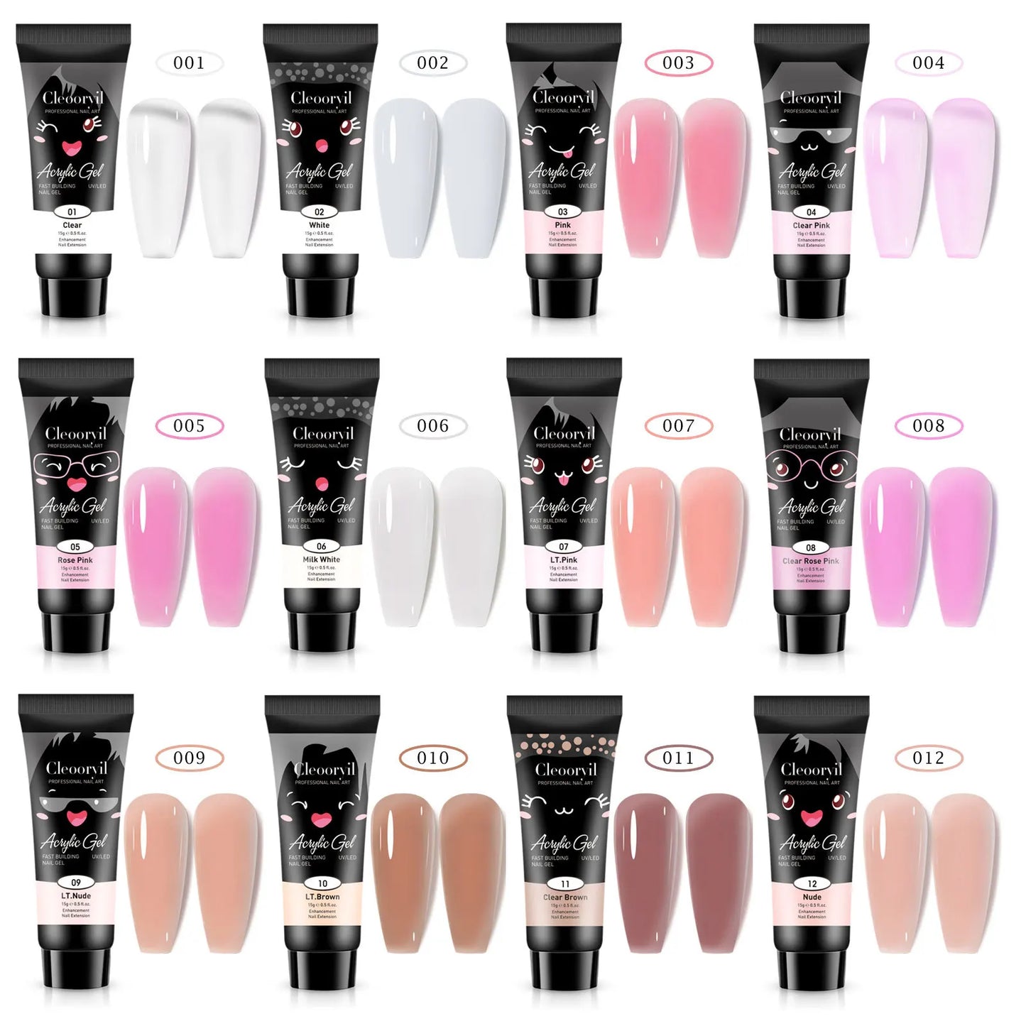 15ml Solid Extension Gel Nail Build Poly Nail Acrylic Gel Crystal