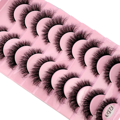 10 Pairs Faux Mink Eyelashes Handmade False Eyelashes Natural Nude