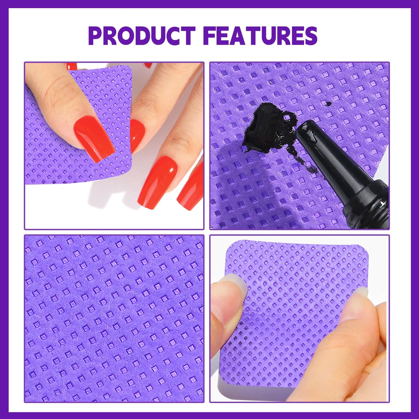 Lint-Free Nail Polish Remover Cotton Wipes UV Gel Tips Remover Cleaner