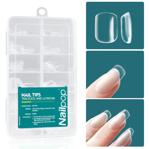 Nailpop 120pcs/box Gel X Nail Tips Medium Short Shape
