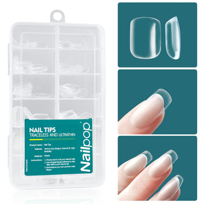 Nailpop 120pcs/box Gel X Nail Tips Medium Short Shape